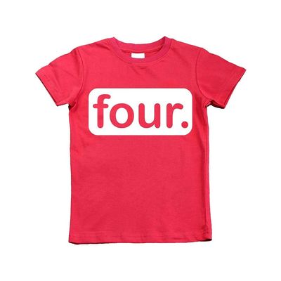 4th Birthday Shirt boy Gifts for 4 Year Old Boys Shirts Toddler Tshirt Fourth (Red, 5 Years)