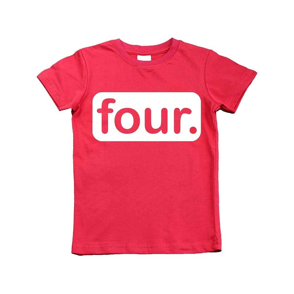 4th Birthday Shirt boy Gifts for 4 Year Old Boys Shirts Toddler Tshirt Fourth (Red, 5 Years)