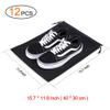 12 PCS Travel Shoe Bags, Non-Woven With Rope For Men and Women Travel Packing Shoe Organizers, X-Large, Black (12 PCS) view 4