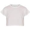 Loxdonz Girls Basic Dance Crop Top Kids Plain Short Sleeve Crop T-Shirt Tees Top (11-12 Years, White) view 1