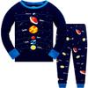Popshion Boys Planet Pajamas 100% Cotton Pjs Toddler 2 Piece Long Sleeve Sleepwear Kids Clothes Pj Set Space Shirt 8t view 1