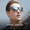 ATTCL Driving Polarized Sunglasses for Men: Classic Square Al-Mg Metal Frame Lightweight UV Protection for Travel & Outdoor 6500 Silver view 2