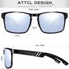 ATTCL Driving Polarized Sunglasses for Men: Classic Square Al-Mg Metal Frame Lightweight UV Protection for Travel & Outdoor 6500 Silver view 3