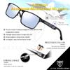 ATTCL Driving Polarized Sunglasses for Men: Classic Square Al-Mg Metal Frame Lightweight UV Protection for Travel & Outdoor 6500 Silver view 4