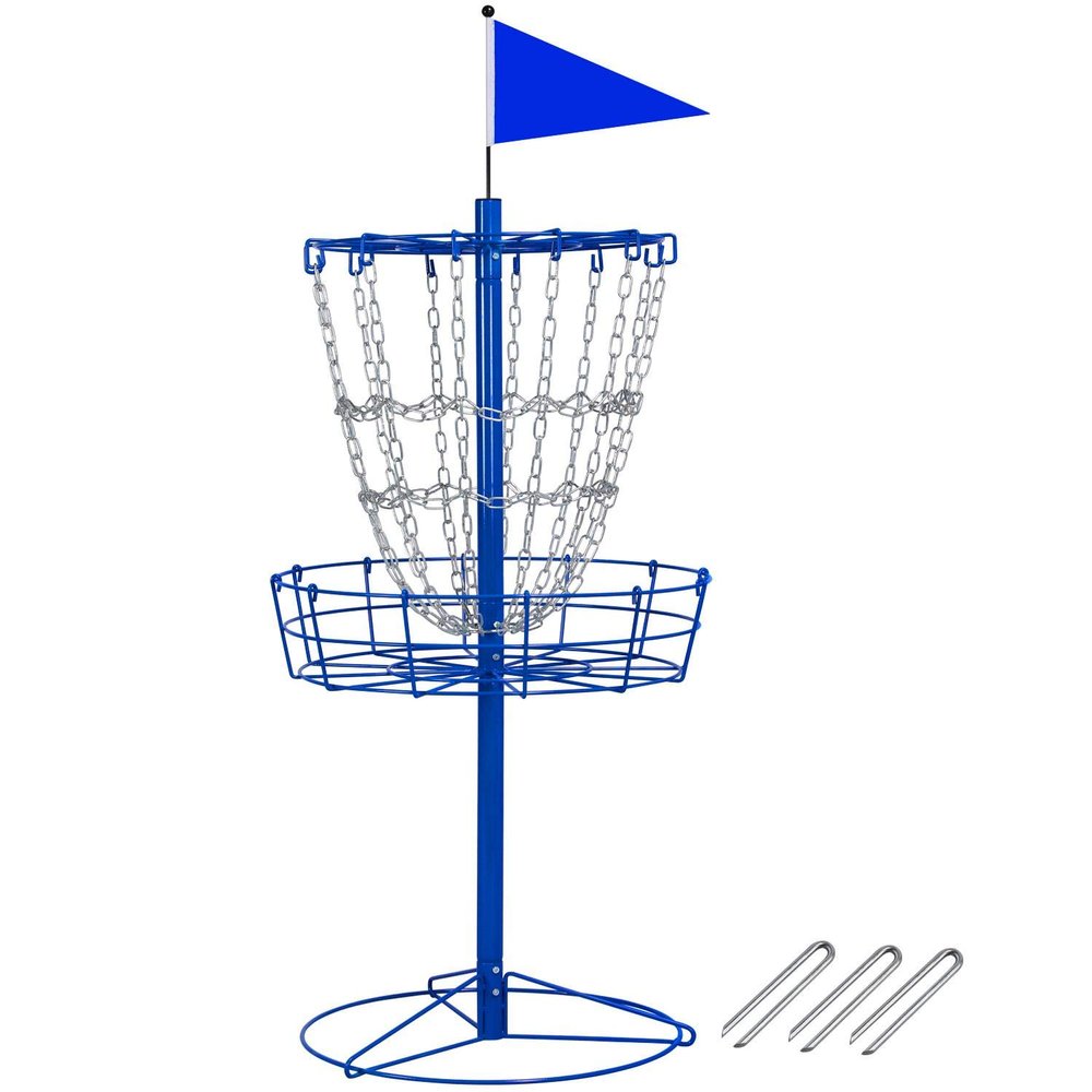 Topeakmart Disc Sports 12-Chain Disc Golf Basket Target Portable Golf Practice Set for Outdoor Indoor