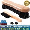 Billiard Pool Table Brushes for Rail Cleaning - Bonus Cue Chalk Cubes and Pool Table Spot Dot Stickers view 2