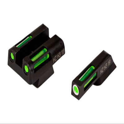 HiViz Litewave H3 Sight Tritium LitePipe Day/Night for CZ 75, Green litepipes w/White Front Ring, One Size (CZN321)