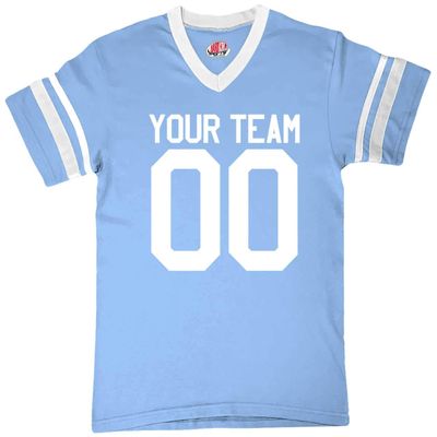 Custom Light Blue & White Fan Jersey Choice of Economical 1 Color Print Youth Small