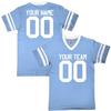 Custom Light Blue & White Fan Jersey Choice of Economical 1 Color Print Youth Small view 3