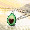 Caiyao Cute Avocado necklace earrings jewelry set Heart Shape Nucleus Fruit Funny Jewelry for Women Gifts (Heart Ncklace&Earrings) view 2