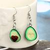 Caiyao Cute Avocado necklace earrings jewelry set Heart Shape Nucleus Fruit Funny Jewelry for Women Gifts (Heart Ncklace&Earrings) view 4