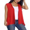 EXCHIC Women's Sleeveless Open Front Cardigan Vest Lightweight Cool Coat (S, Red) view 1