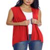 EXCHIC Women's Sleeveless Open Front Cardigan Vest Lightweight Cool Coat (S, Red) view 3