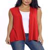 EXCHIC Women's Sleeveless Open Front Cardigan Vest Lightweight Cool Coat (S, Red) view 4