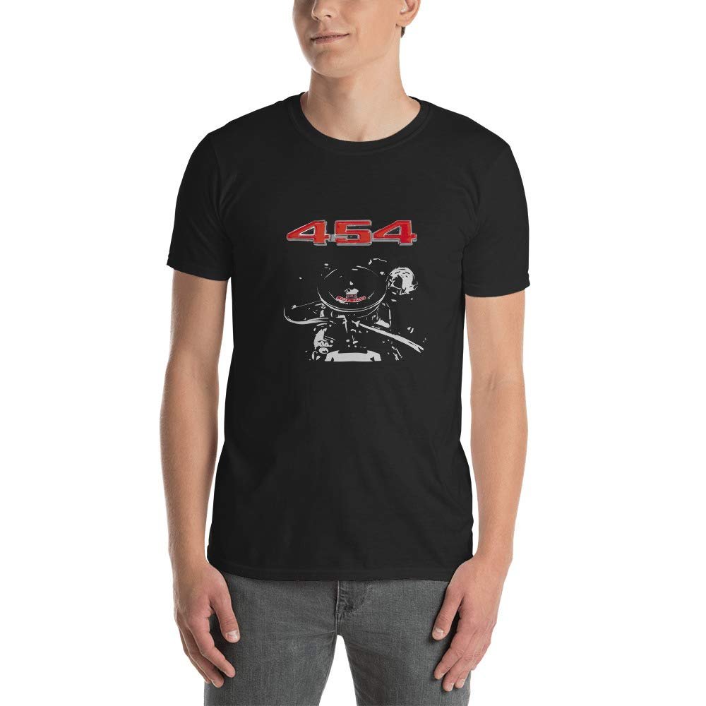 Chevy 454 Big Block Engine Short-Sleeve Unisex T-Shirt Black