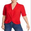 1.STATE Womens Crepe Twist Front Blouse Red XS view 2