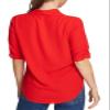 1.STATE Womens Crepe Twist Front Blouse Red XS view 3
