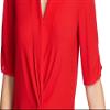 1.STATE Womens Crepe Twist Front Blouse Red XS view 4