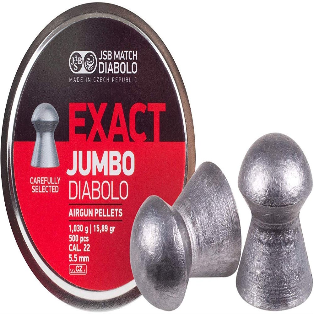 JSB 546247-500 Jumbo Exact Air Gun Pellets .22 Cal, 15.89 Grains, 500ct, 3 Pack