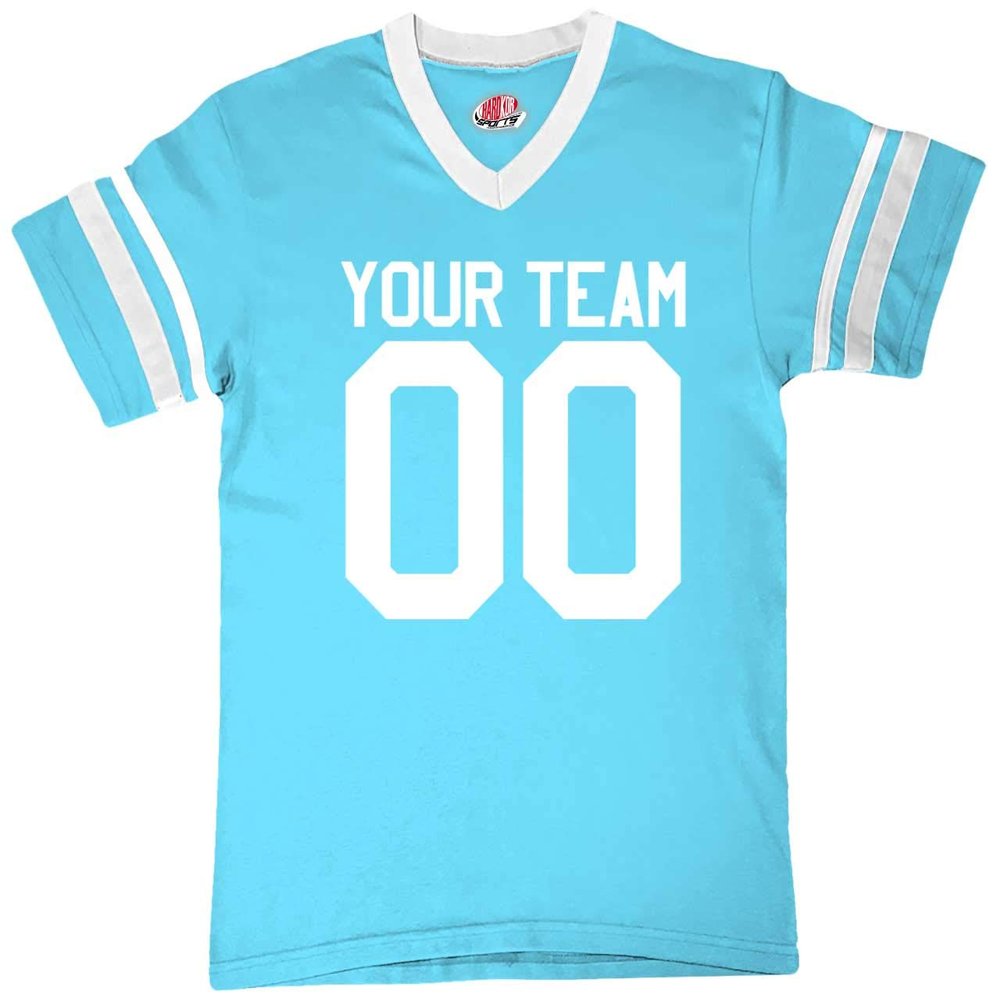 Custom Aqua and White Fan Jersey Choice of Economical 1 Color Print Youth Large