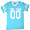 Custom Aqua and White Fan Jersey Choice of Economical 1 Color Print Youth Large view 1