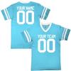 Custom Aqua and White Fan Jersey Choice of Economical 1 Color Print Youth Large view 2