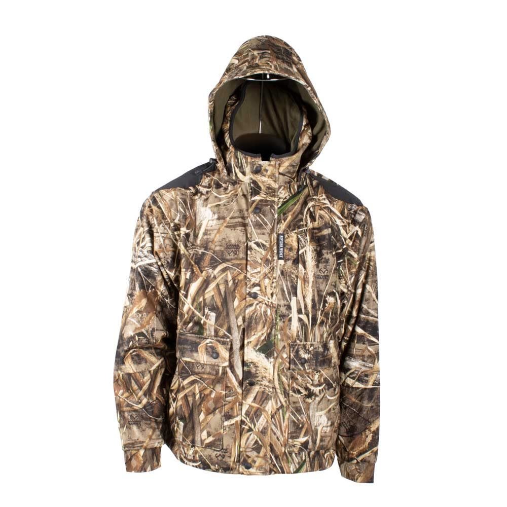 Rivers West Men's Standard Back Country Waterproof Midweight Breathable Seam-Sealed Big Game Hunting Jacket with Zip-Off Hood, Realtree Max-5, XX-Large