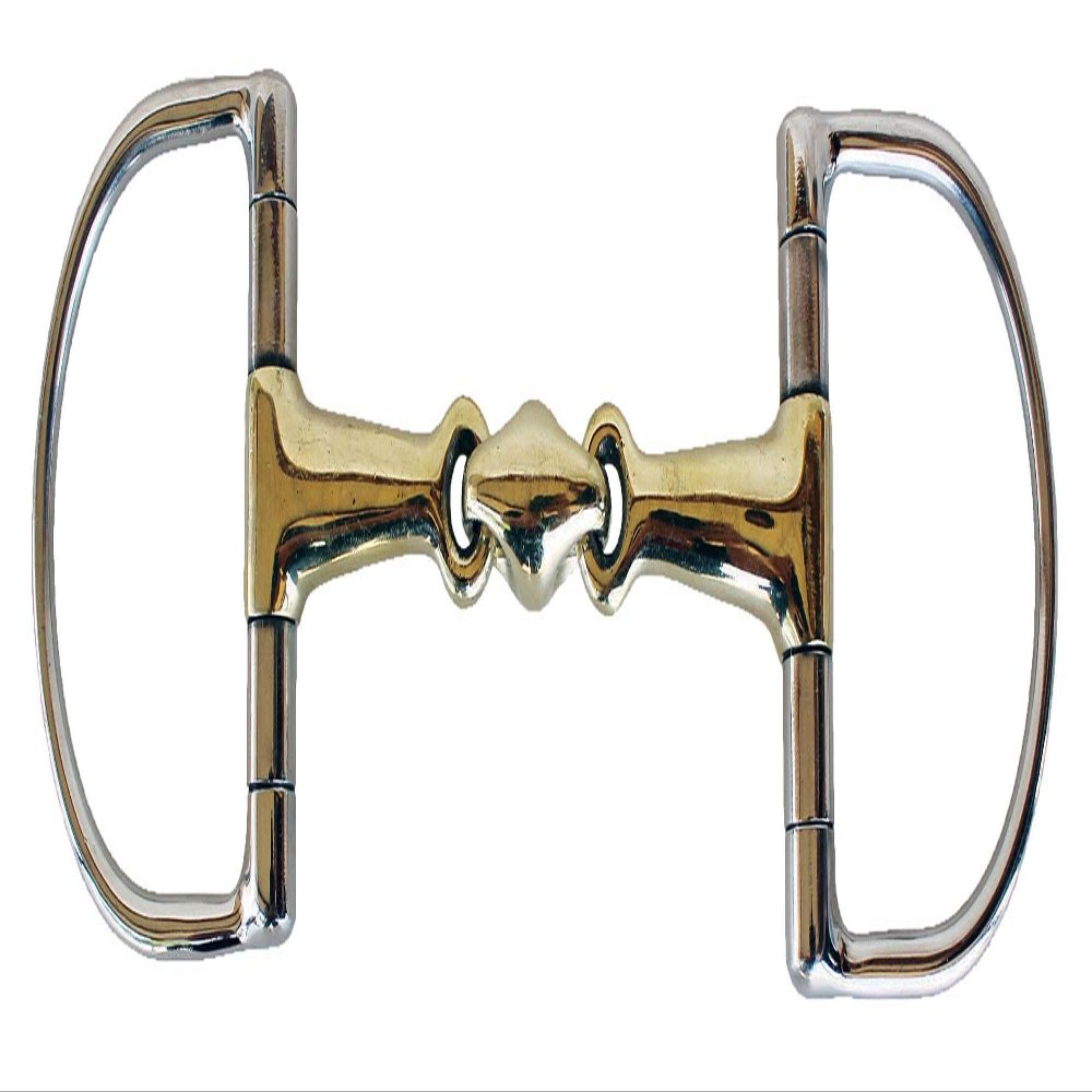 CHALLENGER English Riding Double Jointed D-Ring 6" Mouth Dog Bone Snaffle Horse Bit 35568D