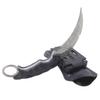MASALONG Outdoor Survival Claw Tactical Teeth Knife Double Edged Sharp Fixed Blade Knife with Sheath (Damascus Full Tang) view 1