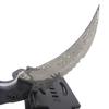 MASALONG Outdoor Survival Claw Tactical Teeth Knife Double Edged Sharp Fixed Blade Knife with Sheath (Damascus Full Tang) view 3