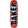 Baker Skateboard Deck Brand Logo Red/Black 7.88" view 1