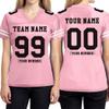 Custom Replica Football Jersey for Women Add Your Team Name and Number Personalized T-Shirt 2 Sided Light Pink view 2