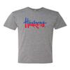 CornBorn Nebraska Tee Shirt - Premium Tri-Blend Red White and Blue Script Huskers - Premium Heather - Medium view 1