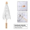 Taidda White Lace Parasol Umbrella, White Bridal Umbrella Victoria Wooden Handle Parasol for Women Girls Wedding Proms Photograph Photo Shoots Collocation Umbrella, 28 cm/11.0 in view 4