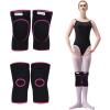 Bezioner Knee Pads Volleyball,Thick Sponge Anti-Slip,Dance Knee Pads for Women Yoga Basketball Football Youth Girls Black and Pink L view 1