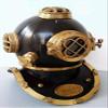 ANTIQUE NAUTICAL STORE Antique | Reproduced Black/Gold US Navy Mark V Deep Sea Divers Helmet 18" Diving Helmet view 1