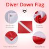 2 Pack Dive Flags Scuba International Diver Flag (20x24inch) Polyester Alpha Flag Boat Marker Flags for Snorkeling, Diving, Underwater Activities view 3