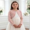 BlackButterfly Kids Long Sleeve Sparkle Cardigan Childrens Girls Bolero Shrug (Baby Pink, 3-4 YRS) view 2