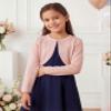 BlackButterfly Kids Long Sleeve Sparkle Cardigan Childrens Girls Bolero Shrug (Baby Pink, 3-4 YRS) view 3