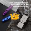 TACRAY Titanium Emergency Survival Whistle  Square Dual-Tube Design, Ultra-Loud 120+dB, Waterproof & Durable, EDC Safety Whistle for Camping, Hiking, Outdoor & Rescue (Gray) view 3