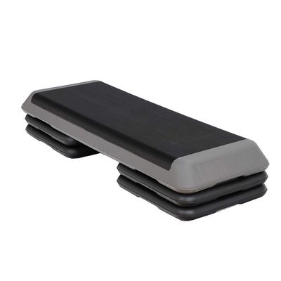 Oteymart 43 Inches Aerobic Step Platform Stepper Height Adjustable for Exercise Workout Step Platform w/ 4 Risers Trainer, Black