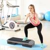 Oteymart 43 Inches Aerobic Step Platform Stepper Height Adjustable for Exercise Workout Step Platform w/ 4 Risers Trainer, Black view 4