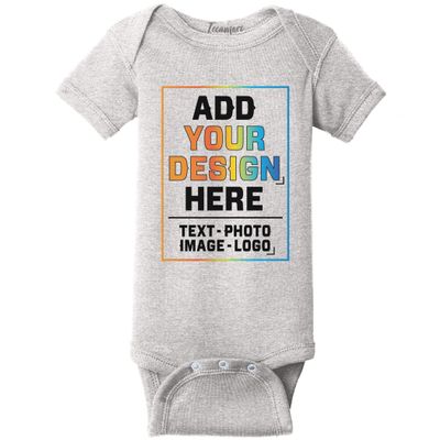 TEEAMORE Custom Bodysuits for Baby Personalized Bodysuit Design Your Own Add Your Text Image Athletic Heather