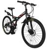 Xspec 26" 21 Speed Folding Mountain Bike Bicycle Trail Commuter, Black view 1