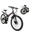Xspec 26" 21 Speed Folding Mountain Bike Bicycle Trail Commuter, Black view 2