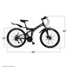 Xspec 26" 21 Speed Folding Mountain Bike Bicycle Trail Commuter, Black view 3