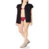 Seafolly Women's Standard Button Front Sleeveless Short Cover Up, Beach Edit Black, Large view 1