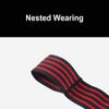 YOUFINE Professional Elastic Elbow Wraps Straps Elbow Support Compression Protection Brace for Bodybuilding Workout Powerlifting Men Gym (Four Stripe, Red) view 3