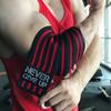 YOUFINE Professional Elastic Elbow Wraps Straps Elbow Support Compression Protection Brace for Bodybuilding Workout Powerlifting Men Gym (Four Stripe, Red) view 4