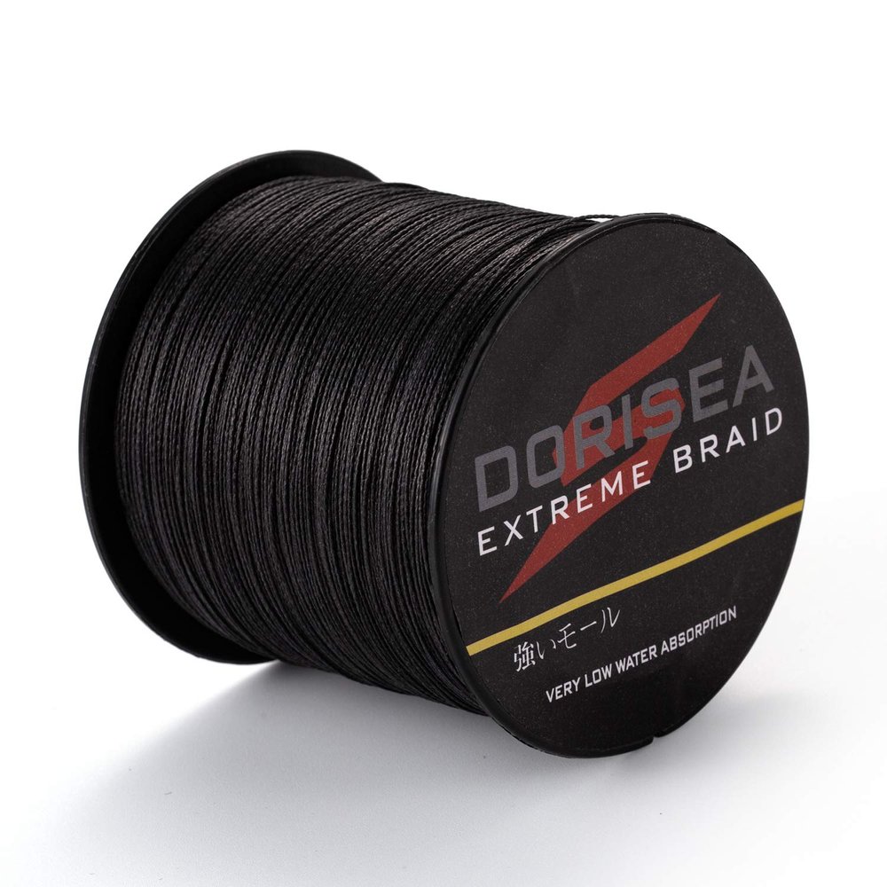 Dorisea Extreme Braid 100% Pe Black Braided Fishing Line 109Yards-2187Yards 6-550Lb Test Fishing Wire Fishing String Incredible Superline Zero Stretch (100m/109Yards 70lb/0.44mm)